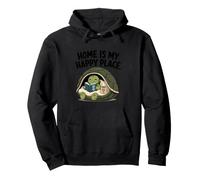 Home Is My Happy Place Cozy Turtle Under Shell Libro Felpa con Cappuccio