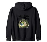 Home Is My Happy Place Cozy Turtle Under Shell Libro Felpa con Cappuccio