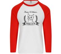 Home Is Where il Tuo Gatto È Divertente Gattino Uomo L/S Baseball T-Shirt