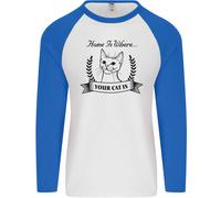 Home Is Where il Tuo Gatto È Divertente Gattino Uomo L/S Baseball T-Shirt