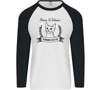 Home Is Where il Tuo Gatto È Divertente Gattino Uomo L/S Baseball T-Shirt