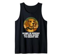 Home Is Where My Dog Run Beagle Retro Puppy Lover Puppy Padrone Canotta