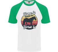 Home Is Where My Horse È Divertente Equestre Uomo S/S Baseball T-Shirt