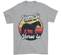 Home Is Where My Horse È Divertente Equestre Uomo T-Shirt 100% Cotone