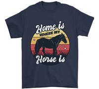 Home Is Where My Horse È Divertente Equestre Uomo T-Shirt 100% Cotone