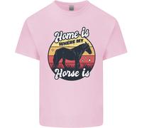 Home Is Where My Horse Is Divertente Equestre T-Shirt Ragazzi Ragazze