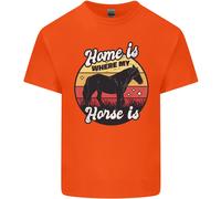 Home Is Where My Horse Is Divertente Equestre T-Shirt Ragazzi Ragazze