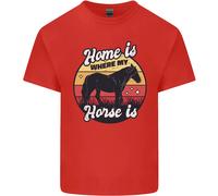 Home Is Where My Horse Is Divertente Equestre T-Shirt Ragazzi Ragazze