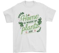 Home Is Where My Plants Are Divertente Giardinaggio T-Shirt 100% Cotone