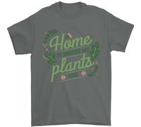 Home Is Where My Plants Are Divertente Giardinaggio T-Shirt 100% Cotone