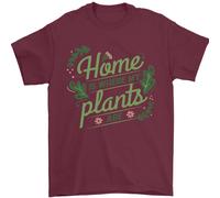 Home Is Where My Plants Are Divertente Giardinaggio T-Shirt 100% Cotone