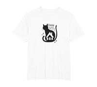 Home is Where The Cat is - Citazione per Amanti dei felini Maglietta, Uomo Taglie Grandi, Bianco, 3X Tall