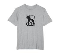 Home is Where The Cat is - Citazione per Amanti dei felini Maglietta, Uomo Taglie Grandi, Grigio Melange, 5X Tall