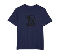 Home is Where The Cat is - Citazione per Amanti dei felini Maglietta, Uomo Taglie Grandi, Navy, 5X Tall