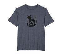 Home is Where The Cat is - Citazione per Amanti dei felini Maglietta, Uomo Taglie Grandi, Pervinca, 5X Tall