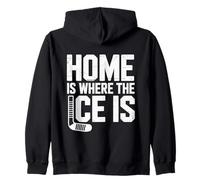 Home Is Where The Ice Is Retro Hockey Lovers Giocatori Sport Felpa con Cappuccio