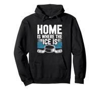 Home Is Where The Ice Is Retro Hockey Lovers Giocatori Sport Felpa con Cappuccio