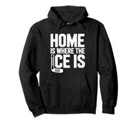 Home Is Where The Ice Is Retro Hockey Lovers Giocatori Sport Felpa con Cappuccio