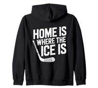 Home Is Where The Ice Is Retro Hockey Lovers Giocatori Sport Felpa con Cappuccio