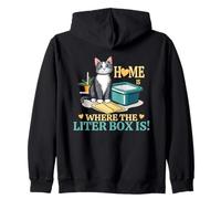 HOME IS WHERE THE LITER BOX IS Felpa con Cappuccio