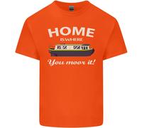 Home Is Where You Moor It Lungo Barca Barge T-Shirt Ragazzi Ragazze