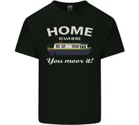 Home Is Where You Moor It Lungo Barca Barge T-Shirt Ragazzi Ragazze