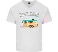 Home Is Where You Park It Caravan Divertente Uomo Scollo A V T-Shirt