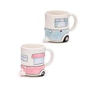 Home Is Where You Park It - Tazza in Ceramica da 400ml a Tema Roulotte, Caravan, Camper e Campeggio, Multicolore