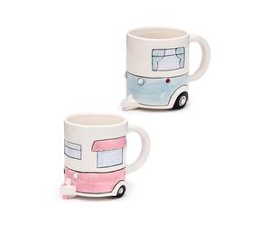 Home Is Where You Park It - Tazza in Ceramica da 400ml a Tema Roulotte, Caravan, Camper e Campeggio, Multicolore