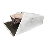 HOME It Garden, copertura per mobili da giardino, 210 x 155 x 95 cm, 600D, rivestimento in PVC, impermeabile, protezione UV, 2 ventilazioni, cerniera e cordoncino, sabbia
