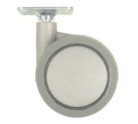 HOME It® Ruota per mobili doppia Ø50 mm girevole con piastra - Struttura in metallo e gomma grigia, portata 30 kg