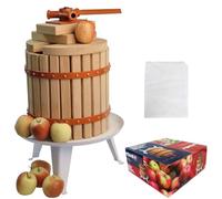 HOME IT® Torchietto per Frutta 12L in Legno di Quercia - Pressa Manuale con Sacco Filtro - Ideale per succhi Naturali di Mele, pere, Bacche - qualità certificata LFGB