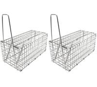 HOME It® Trappola per Topi 22×10×10 cm in Rete Zincata - Gabbia a Scatto per Cattura Viva con Manico (Confezione da 2)