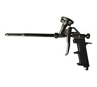 Home it Work® Pistola per schiuma poliuretanica - Professionale per bombolette con valvola o filettatura - Corpo in alluminio con rivestimento in nichel - Impugnatura ergonomica in plastica PP nera