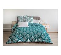 Home Linge Passion - Copripiumino 3 pezzi, 100% cotone, 57 fili, 2 persone, 220 x 240 cm, colore: verde imperiale, verde, bianco