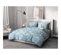 Set Copripiumino Floral Storm - HOME LINGE PASSION - 3 Pezzi - 220 x 240 - 100% Cotone 57 Fili - Blu