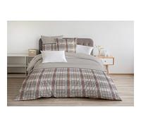 Home Linge Passion | Copripiumino - 3 Pezzi | 100% Cotone - 57 Fili | 2 Persone - 220x240 cm |Greenwich Verde, Beige & Rosso