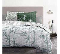 Home Linge Passion | Copripiumino - 3 pezzi | 100% cotone - 57 fili | 2 persone - 240 x 260 cm | ONDINA Bianco Verde