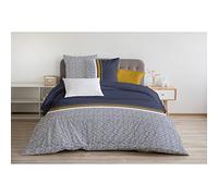Home Linge Passion | Copripiumino - 3 Pezzi | 100% Cotone - 57 Fili | 2 Persone - 240x260 cm | Tilt Blu Navy
