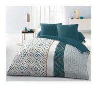 HOME LINGE PASSION - Copripiumino In Microfibra Ethno 220x240cm E 2 Federe 63x63cm Duck Blue