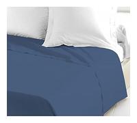 Home Linge Passion Drap Plat, 100% Coton 57 Fils, Bleu Intense, 180x290 cm HP-62646