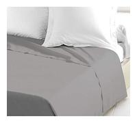 Home Linge Passion Drap Plat, Coton, Gris Clair, 180x290 cm HP61329