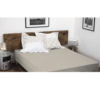 HOME LINGE PASSION, Lenzuolo con angoli elasticizzati, 180 x 200 + 35 cm, 100% cotone a 57 fili, colore: Beige avorio