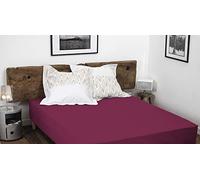 Home Linge Passion - Lenzuolo con angoli 100% cotone - 57 fili/cm² - Dimensione 160 x 200 cm - Rosa - Berretto 35 cm - Tessuto stretto - Morbido, traspirante, lavabile
