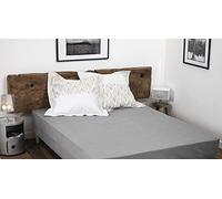 HOME LINGE PASSION, Lenzuolo con angoli, grigio chiaro, 180 x 200 + 35 cm, 100% cotone a 57 fili, (Label Oeko-TEX)