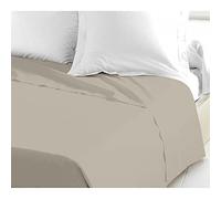 Home Linge Passion - Lenzuolo piatto tinta unita 2 persone 100% cotone - Beige Crema - 240 x 300 cm