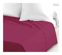 Home Linge Passion - Lenzuolo piatto tinta unita 2 persone 100% cotone - Fushia - 240 x 300 cm