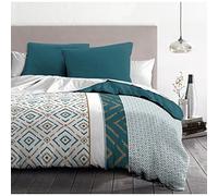 Home Linge Passion Parure copripiumino Ethno, 240 x 260, colore: Blu anatra