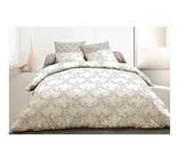 Home Linge Passion Set Copripiumino 3 Pezzi, Cotone, Grigio-Beige, Letto Completo, 220 x 240 cm