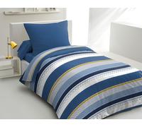 Home Linge Passion Stanis - Set copripiumino, 140 x 200 cm, colore: blu